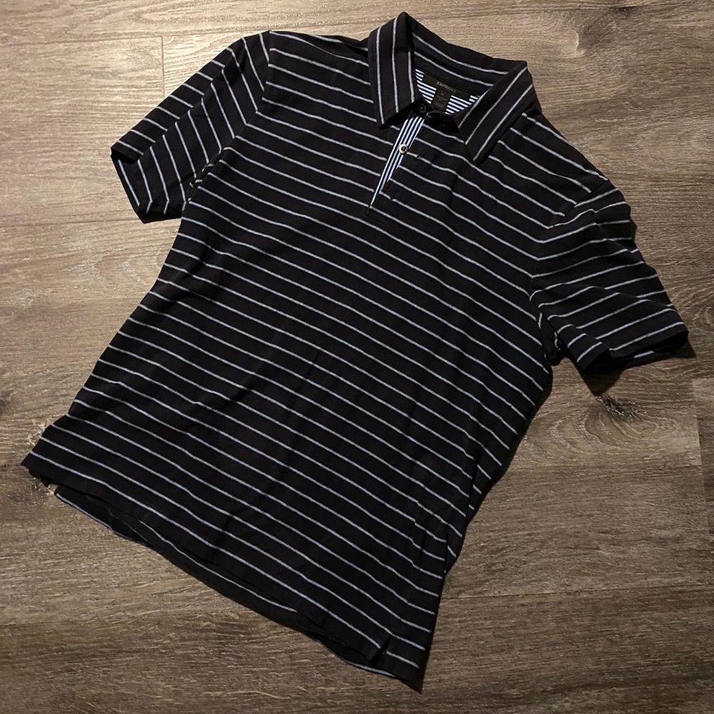 Express Navy/Light Blue Collared Shirt